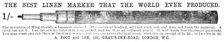 The Best Linen Marker that the World Ever Produced, 1883. Creator: Unknown.