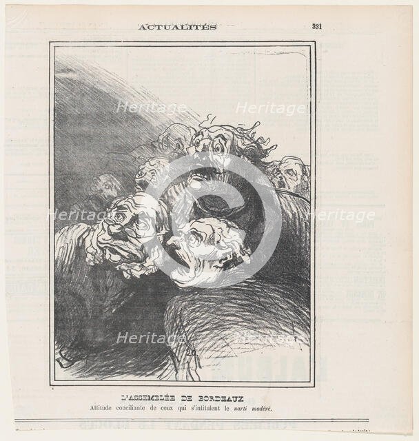 L'Assemblée de Bordeaux, 1871. Creator: Honore Daumier.
