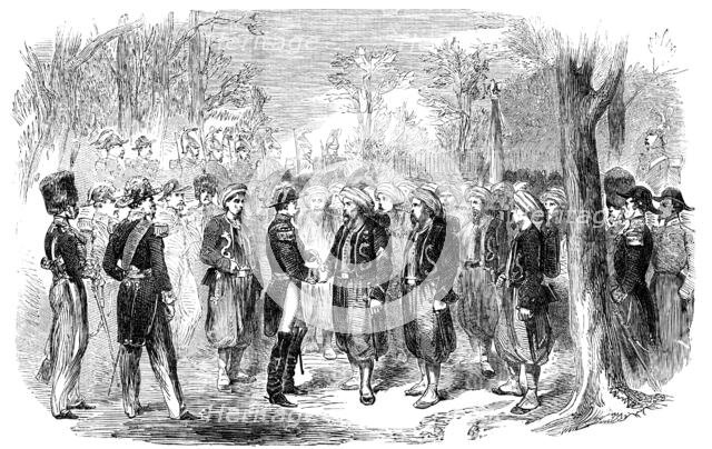 Distribution of Medals, by the Emperor of the French, to Zouaves from the Crimea, 1856.  Creator: Unknown.