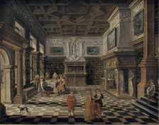 Sumptuous renaissance interior with a banquet; Interior with Party at Table, 1605-1652. Creators: Bartholomeus van Bassen, Esaias van de Velde.