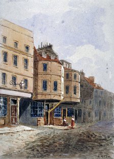 View of Oliver Cromwell's house, Clements Lane, Westminster, London, c1840. Artist: Frederick Nash