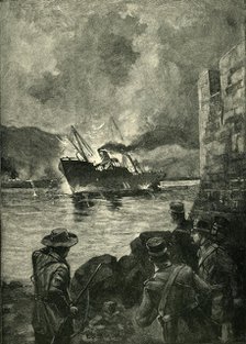 'The Spanish-American War: The Sinking of the Merrimac', 1898, (c1900).  Creator: Unknown.