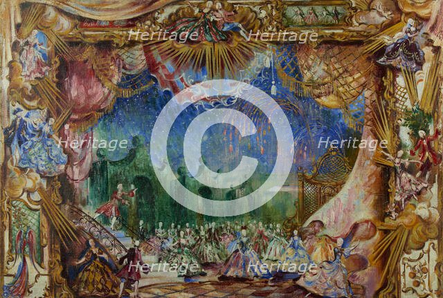 Stage design for the ballet "Cinderella" by Sergei Prokofiev, 1944. Creator: Williams, Pyotr Vladimirovich (1902-1947).