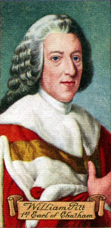 William Pitt, 1st Earl of Chatham, taken from a series of cigarette cards, 1935. Artist: Unknown