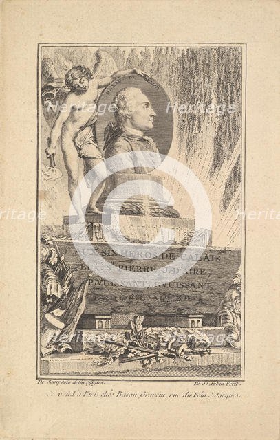 Portrait of Pierre Laurent de Belloy, ca. 1765. Creator: Augustin de Saint-Aubin.