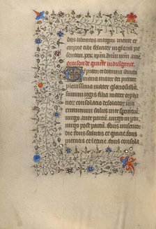 Decorated Text Page; Book of Hours, about 1420. Creator: Unknown.