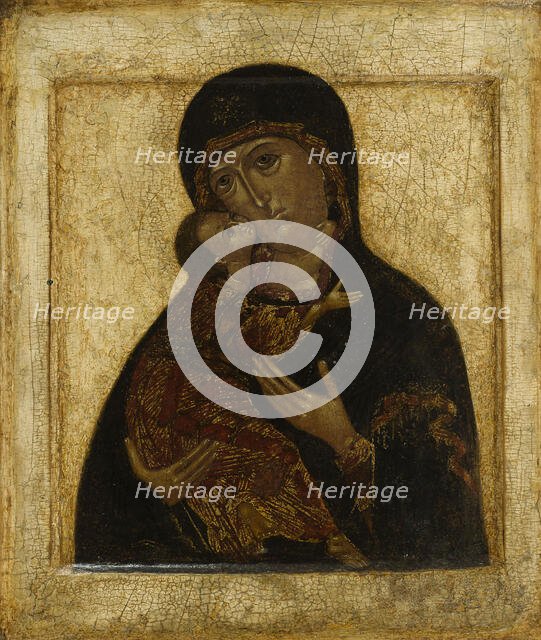 Virgin of Vladimir, Russian icon, 1600-1610. Creator: Unknown.