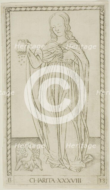 Charity, plate 38 from Genii and Virtues, c.1465. Creator: Unknown.