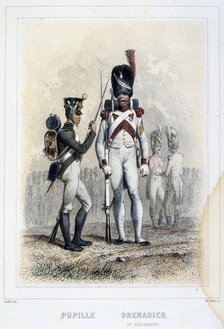 'Grenadier and Pupil of the 3rd Regiment', 1859.  Artist: Auguste Raffet