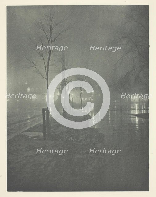 Wet Night, Columbus Circle, New York, c. 1897. Creator: William A. Fraser.