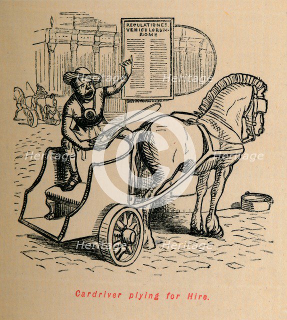 'Cardriver plying for Hire', 1852. Artist: John Leech.
