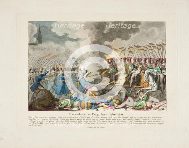 The battle of Olszynka Grochowska, February 25, 1831, 1831. Creator: Wunder, Georg Benedikt (1786-1858).