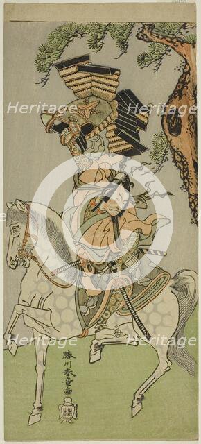 The Actor Ichikawa Danjuro V as Soga no Goro Tokimune in the Play Sakai-cho Soga..., c. 1771. Creator: Shunsho.