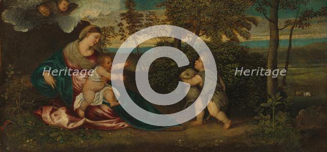 Madonna and Child and the Infant Saint John in a Landscape, 1540/1550. Creator: Polidoro da Lanciano.