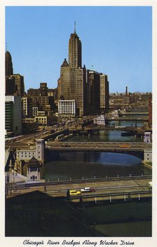 'Chicago's River Bridges along Wacker Drive', postcard, 1959. Artist: Unknown