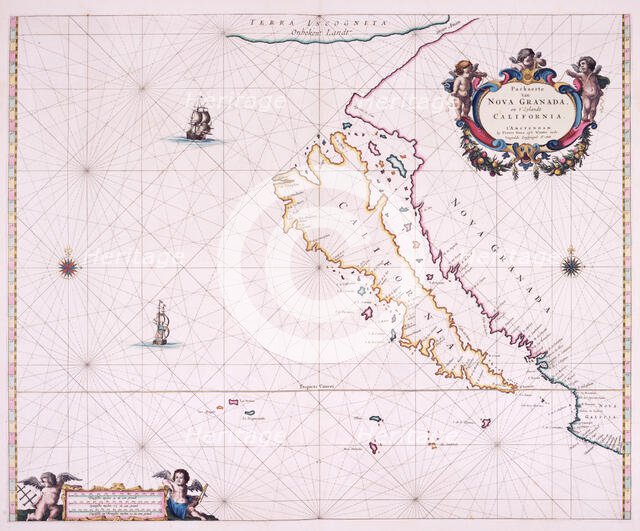 Map of California, 1666. Creator: Pieter Goos.