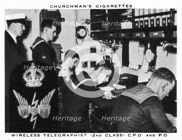 Wireless Telegraphist, (2nd Class), C.P.O and P.O, 1937.Artist: WA & AC Churchman