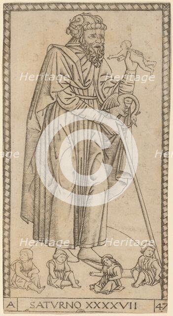 Saturno (Saturn), probably c. 1470. Creator: Master of the S-Series Tarocchi.