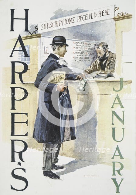 Harper's January, c1890 - 1907. Creator: Edward Penfield.