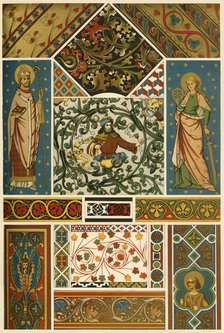 Medieval ceiling and wall painting, (1898). Creator: Unknown.