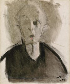 Self-Portrait with Red Spot, 1944. Creator: Helene Schjerfbeck.