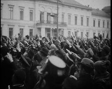 Crowd Giving Nazi Salutes at  a Nazi Demonstration, 1933. Creator: British Pathe Ltd.