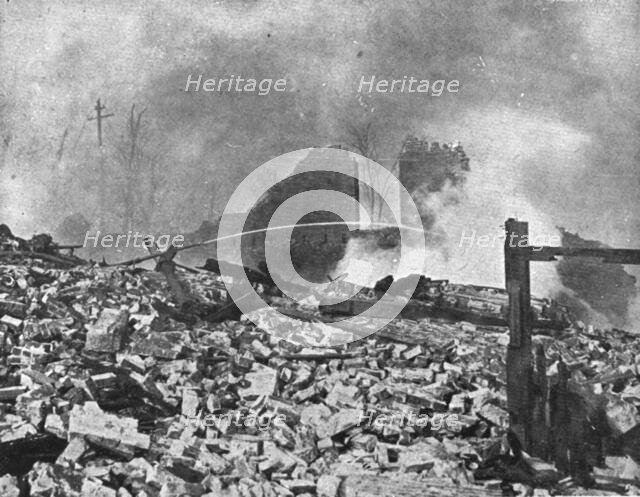 In Canada: The Halifax Explosion The mills of Gurney finish burning, 1917. Creator: Unknown.