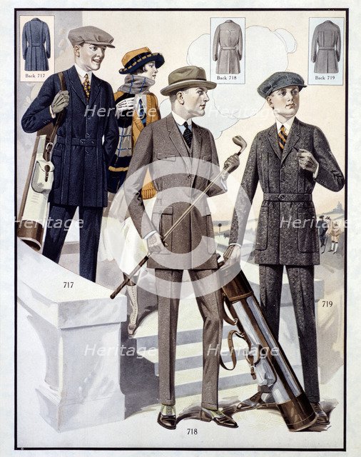 Men's Norfolk jackets, c1910. Artist: Unknown