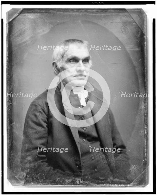 Unidentified man, half-length portrait, facing right, between 1844 and 1860. Creator: Mathew Brady.