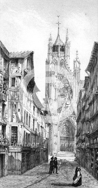 Church of St Maclou, Rouen, France, 19th century. Artist: Unknown