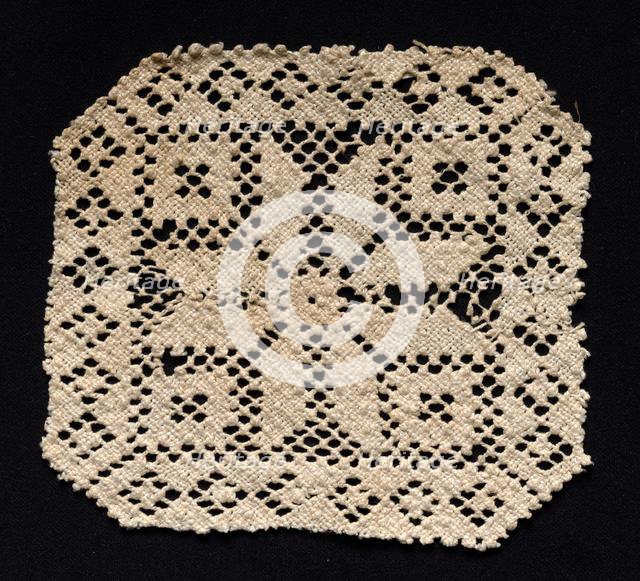 Fragment with Floral Motif, 17th-18th century. Creator: Unknown.