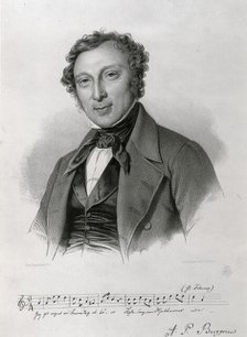Portrait of the organist and composer Andreas Peter Berggreen (1801-1880), c. 1837. Creator: Baerentzen, Emilius Ditlev (1799-1868).