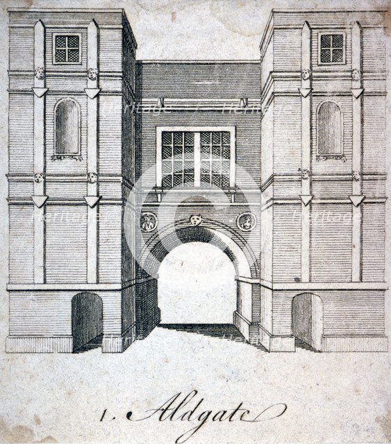 Aldgate, London, c1800(?). Artist: Anon