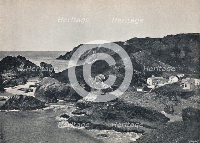 'Kynance Cove - The Cove and Village', 1895. Artist: Unknown.