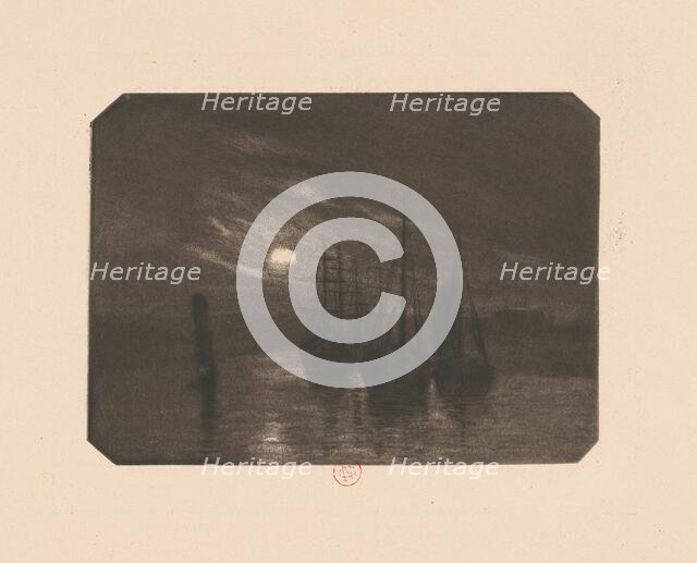 A Moonlit Harbor, 1890s. Creator: Norbert Goeneutte.