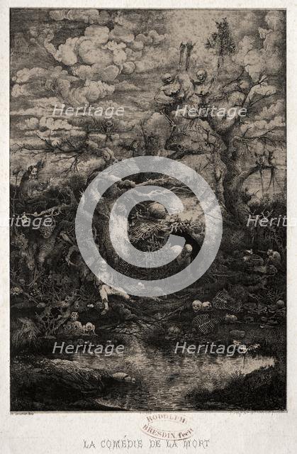 The Comedy of Death, 1854. Creator: Rodolphe Bresdin (French, 1822-1885); Lemercier.