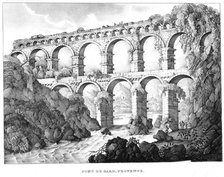Pont du Gard, Nimes, southern France, 19th century. Artist: Unknown