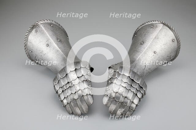 Pair of Mitten Gauntlets, Spain, c. 1500/20. Creator: Unknown.