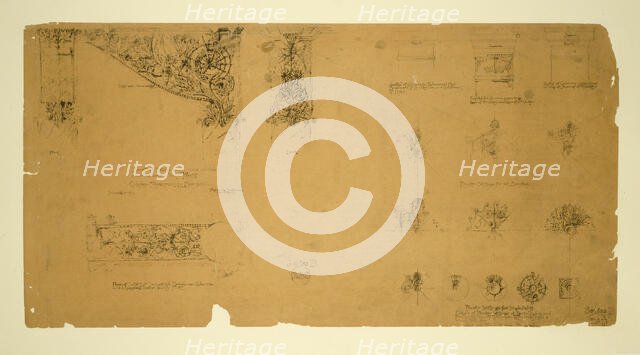 Auditorium Building, Chicago, Illinois, Plaster Details for Gallery, c. 1887. Creator: Adler & Sullivan.