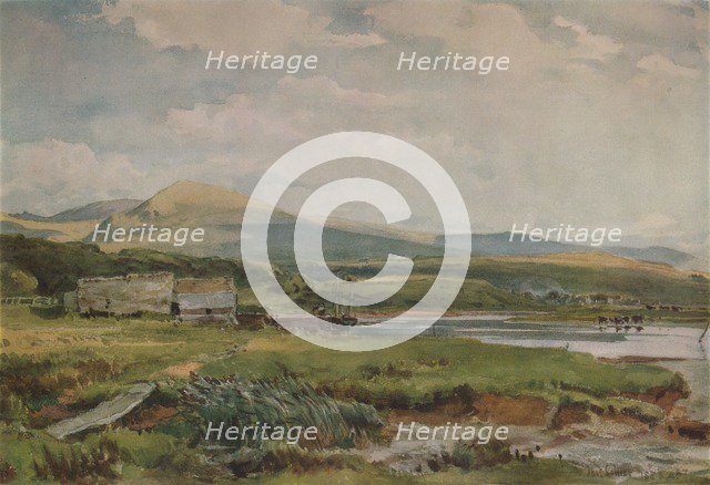 'River Scene with Cottages', c1887. Artist: Thomas Collier.