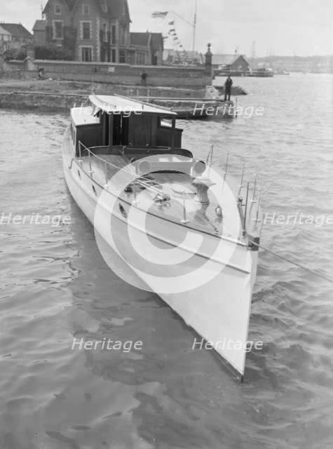 A 45 ft Wolseley cabin launch. Creator: Kirk & Sons of Cowes.