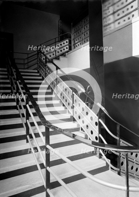 Staircase detail of the Odeon, Denmark Hill, London, 1934-1939. Artist: J Maltby