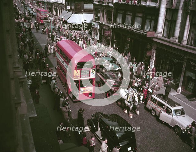 The Crown Jewels being paraded through the streets, London, 1953. Creator: Arthur Charles Kirby Ware.
