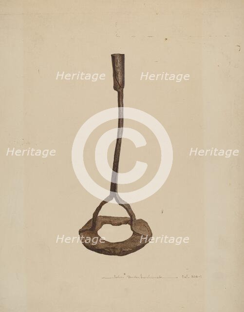 Horse Shoe Candle Holder, c. 1939. Creator: John Swientochowski.