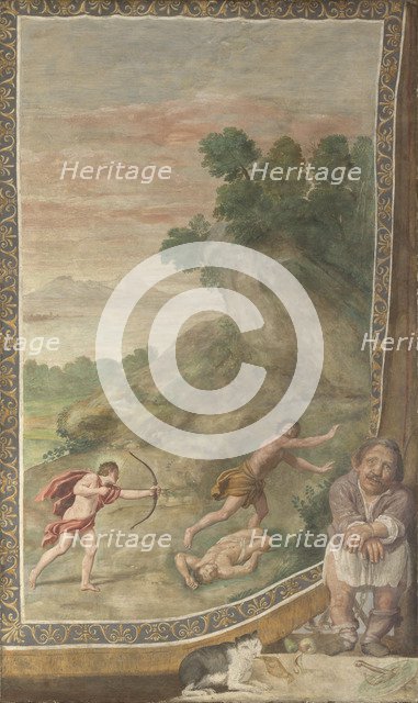 Apollo killing the Cyclops (Fresco from Villa Aldobrandini), 1617-1618. Artist: Domenichino (1581-1641)