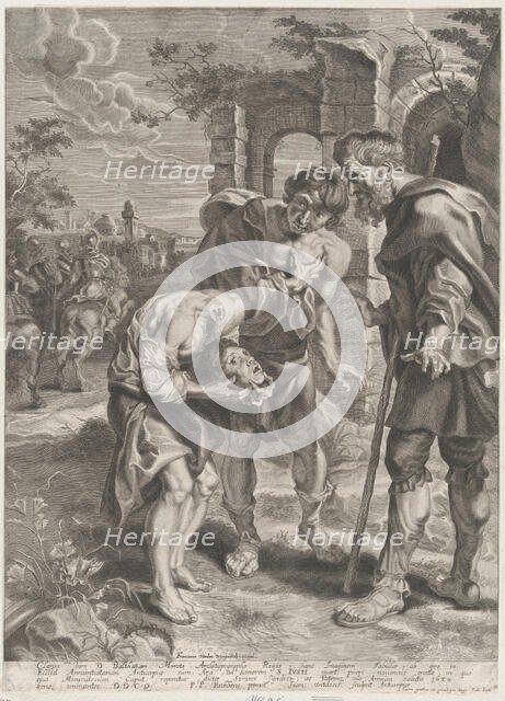 The miracle of Saint Just, who stands at center holding his decapitated head in his hands ..., 1639. Creators: Jan Witdoeck, Peter Paul Rubens.