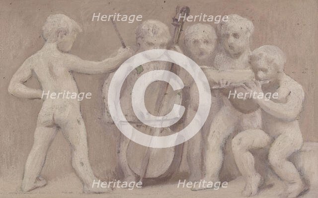 Esquisse pour la salle des fêtes de l'Hôtel de Ville : Musique, between 1889 and 1895. Creator: Albert Aublet.