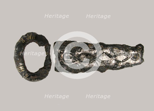 Loop and Plate of a Belt Buckle, Frankish, 7th century. Creator: Unknown.