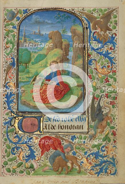 Saint John on Patmos; Prayer Book of Charles the Bold, 1469. Creator: Lieven van Lathem.