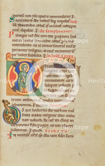 Initial D: The Virgin; Stammheim Missal, probably 1170s. Creator: Unknown.